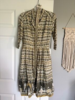 Palava Cynthia 3/4 sleeve length shirt dress with cute border print, XS/uk 8